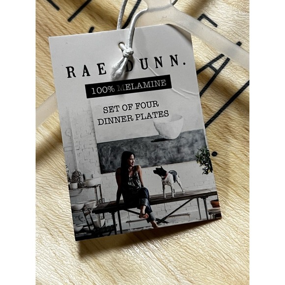 Rae Dunn "Let's Eat" and "Enjoy" Melamine Dinner plate sets - Picture 7 of 9